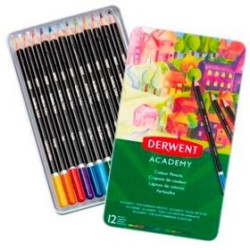 (2301937) DERWENT LÁPICES DE COLORES SURTIDOS CAJA METÁLICA 12 UD