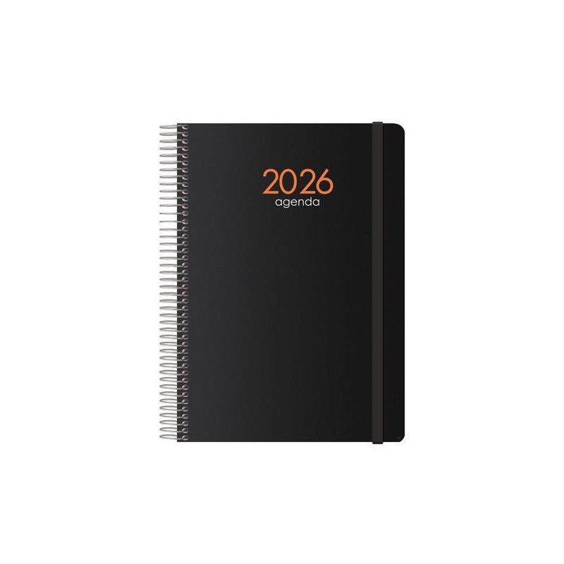 (11622-2026) DOHE AGENDA ANUAL SYNCRO ESPIRAL 15X21CM SV CIERRE C/GOMA PP NEGRO 2026 (11622-2026) DOHE AGENDA ANUAL SYNCRO ESPIRAL 15X21CM SV CIERRE C/GOMA PP NEGRO 2026