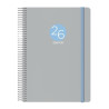 (12689-2026) DOHE AGENDA ANUAL MEMPHIS ESPIRAL 15X21CM DP CIERRE C/GOMA PP GRIS 2026