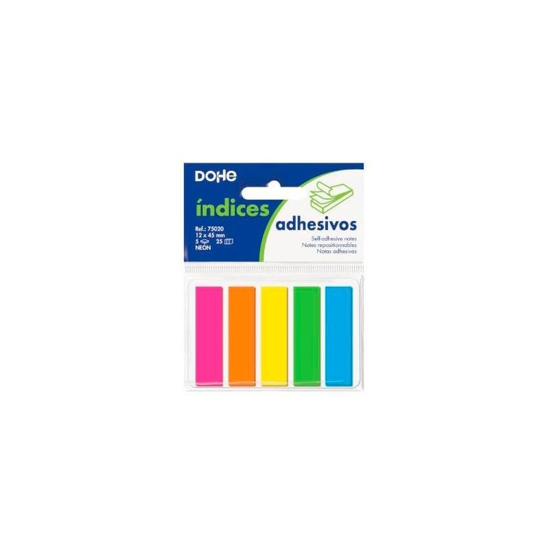 (75020) DOHE INDICES REPOSICIONABLES 5 TACOS X 25 MARCADORES 12X45MM C/SURTIDOS NEÓN (75020) DOHE INDICES REPOSICIONABLES 5 TACOS X 25 MARCADORES 12X45MM C/SURTIDOS NEÓN
