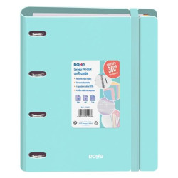 (51997) DOHE CARPETA ANILLAS MIXTAS 4X35MM RECAMBIO A4 100H 5X5MM 90GR 4 SEPARADORES POLYFOAM VERDE PASTEL