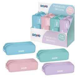(51970) DOHE PORTATODO DOBLE SERENITY 200X60X70MM SILICONA SOFT TOUCH C/SURTIDOS PASTEL EXPOSITOR 8 UD