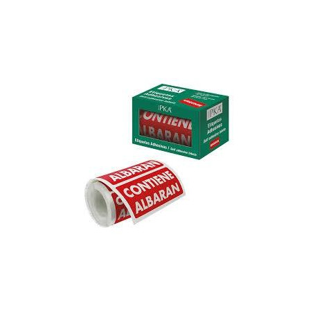 (16410) DOHE PACKIA ROLLO ETIQUETAS ADHESIVAS PREIMPRESAS PARA ENVÍOS / 100 X 50 MM / "CONTIENE ALBARÁN"