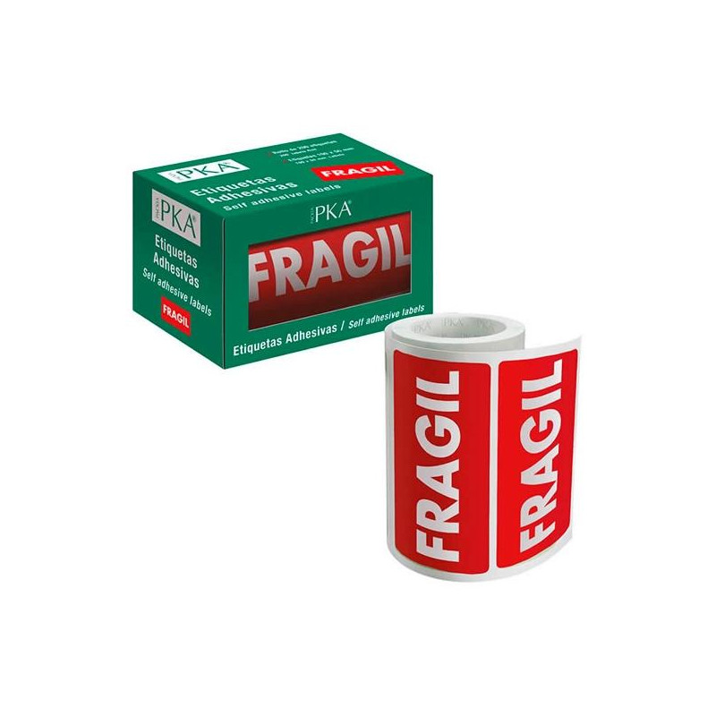 (16411) DOHE PACKIA ROLLO ETIQUETAS ADHESIVAS PREIMPRESAS PARA ENVÍOS / 100 X 50 MM / "FRAGIL" (16411) DOHE PACKIA ROLLO ETIQUETAS ADHESIVAS PREIMPRESAS PARA ENVÍOS / 100 X 50 MM / "FRAGIL"