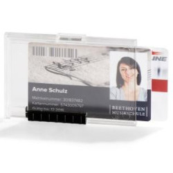 (892119) DURABLE IDENTIFICADOR PUSHBOX DUO SOPORTE PARA 2 TARJETAS 54X87MM PLÁSTICO TRANSPARENTE