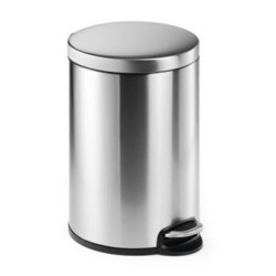 (340223) DURABLE PAPELERA CON PEDAL REDONDA 20 LITROS 360X455MM INOXIDABLE