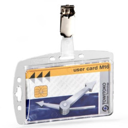 (800519) DURABLE IDENTIFICADOR RÍGIDO C/PINZA PARA TARJETAS Y PASES DE SEGURIDAD 54X87MM TRANSPARENTE