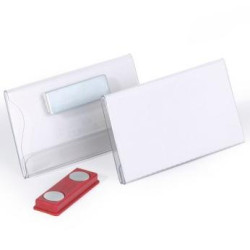 (811619) DURABLE PORTANOMBRES IDENTIFICADOR CON IMÁN 40X75MM TRANSPARENTE -25U-