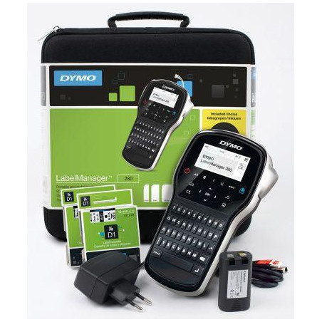 (2091152) DYMO KIT IMPRESORA DE ETIQUETAS LABELMANAGER 280 TECLADO QWERTY + ETIQUETAS DE 6-12 MM D1+ CARGADOR