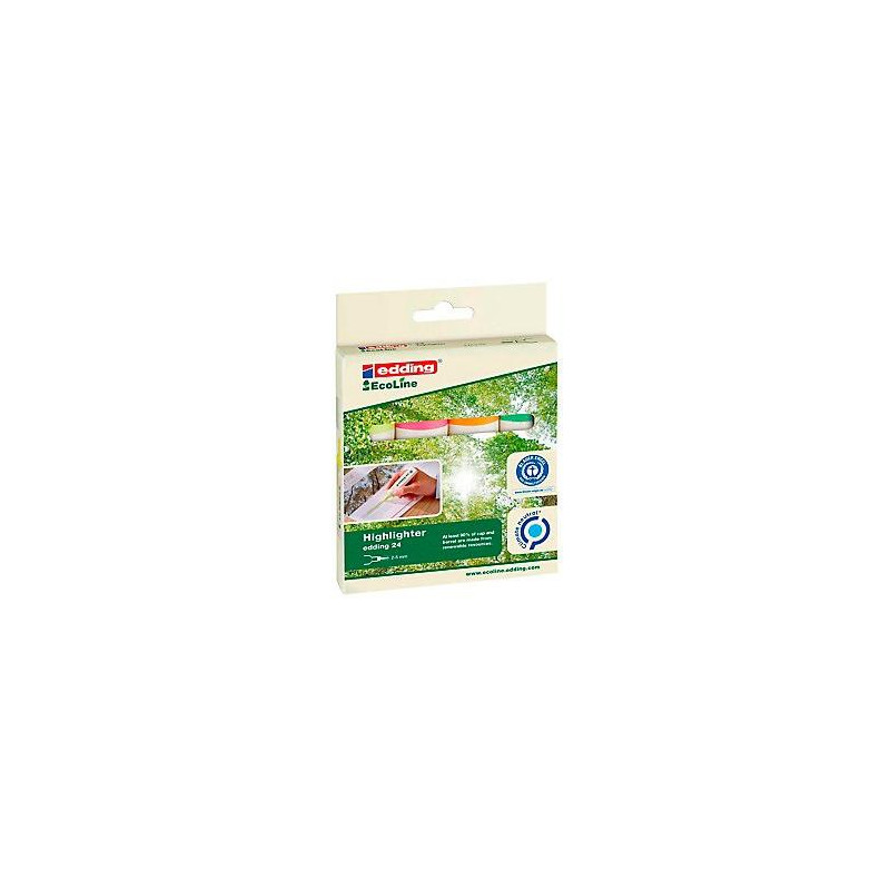 (24-4-S) EDDING MARCADOR FLUORESCENTE 24 ECOLINE C/SURTIDOS ESTUCHE CARTÓN 4 UD (24-4-S) EDDING MARCADOR FLUORESCENTE 24 ECOLINE C/SURTIDOS ESTUCHE CARTÓN 4 UD