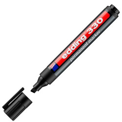 (330-01) EDDING MARCADOR PERMANENTE 330 PUNTA BISELADA NEGRO