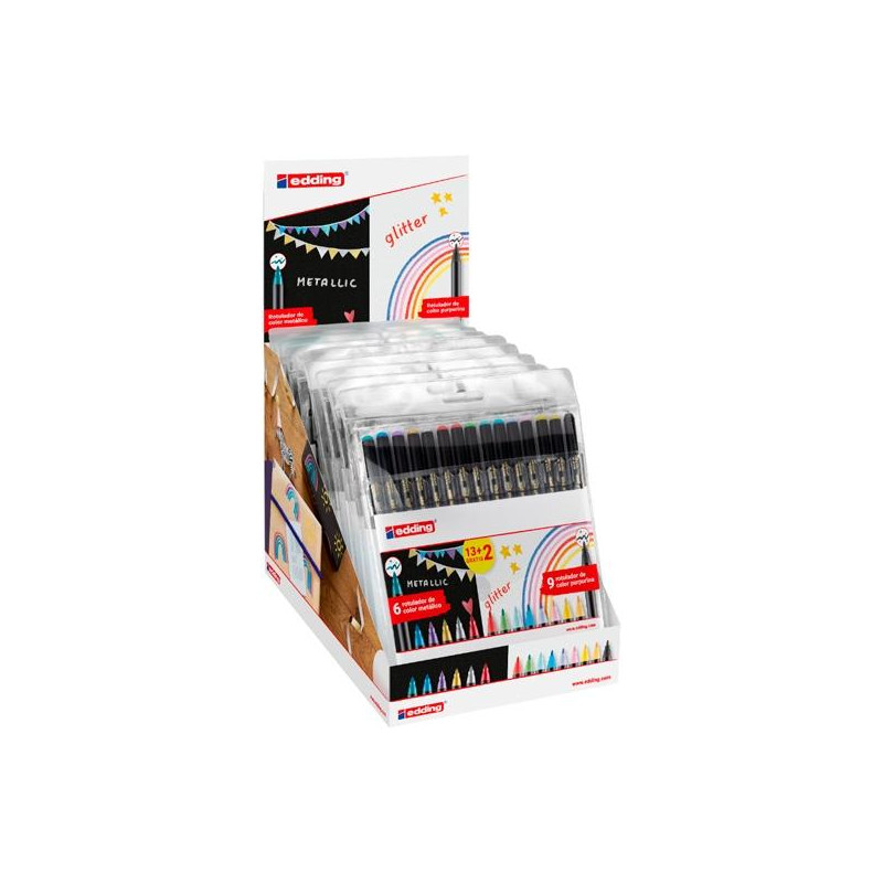 (4-1200-15) EDDING ROTULADOR 1200 PUNTA FINA METÁLICO/GLITTER C/SURTIDOS PACK 13+2 UD (4-1200-15) EDDING ROTULADOR 1200 PUNTA FINA METÁLICO/GLITTER C/SURTIDOS PACK 13+2 UD