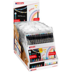 (4-52493) EDDING ROTULADOR 1200 METÁLICO/GLITTER PUNTA FINA C/SURTIDOS EXPOSITOR 15 PACK 4-1200-15