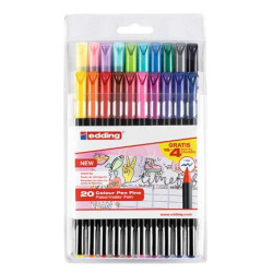 (e1200-20-BTS) EDDING ROTULADOR 1200 PUNTA FINA C/SURTIDOS ESTUCHE 16 COLORES ESTÁNDAR + 4 PASTEL
