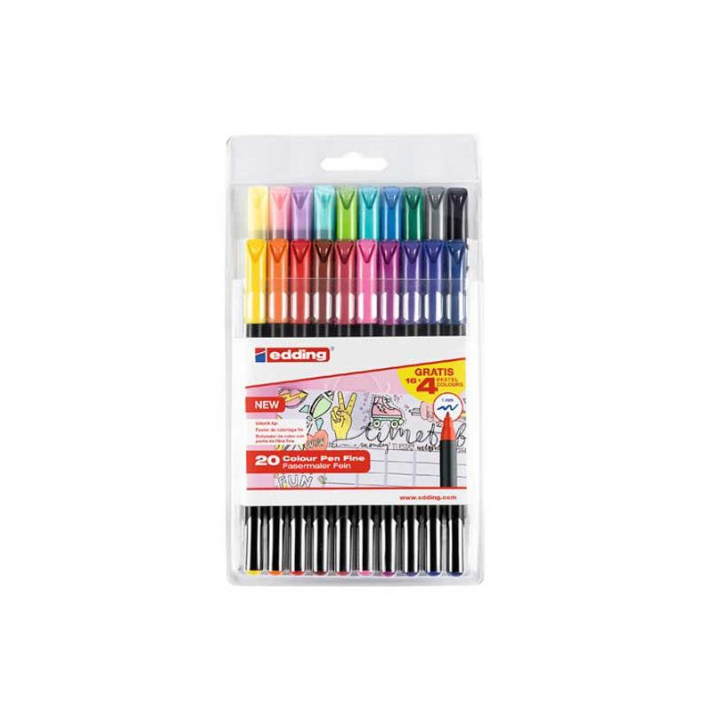 (e1200-20-BTS) EDDING ROTULADOR 1200 PUNTA FINA C/SURTIDOS ESTUCHE 16 COLORES ESTÁNDAR + 4 PASTEL (e1200-20-BTS) EDDING ROTULADOR 1200 PUNTA FINA C/SURTIDOS ESTUCHE 16 COLORES ESTÁNDAR + 4 PASTEL