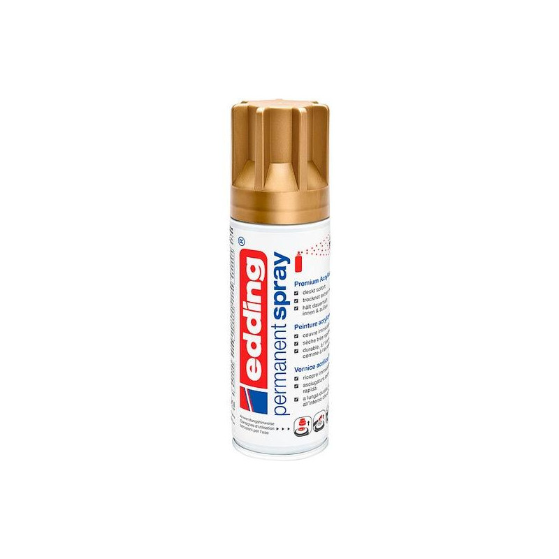 (5200-924) EDDING PINTURA PERMANENTE EN SPRAY BOTE 200ML ORO MATE (5200-924) EDDING PINTURA PERMANENTE EN SPRAY BOTE 200ML ORO MATE