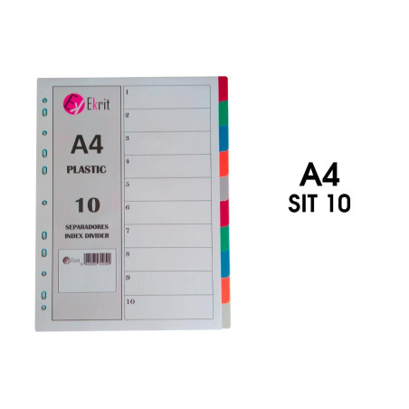 (SIT-10H) EKRIT SEPARADORES PP A4 11 TALADROS 10 POSICIONES