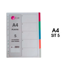 (SIT-5H) EKRIT SEPARADORES PP A4 11 TALADROS 5 POSICIONES