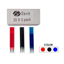(RF-RED) EKRIT RECAMBIO TINTA GEL PARA BOLÍGRAFO BORRABLE ROJO - BLISTER DE 3