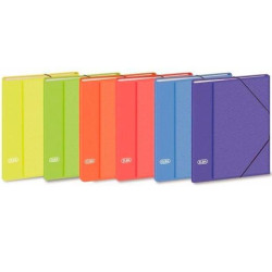 (100580256) ELBA CLASIFICADOR ELBACOLOR 12 SEPARADORES FOLIO C/SOLAPA Y GOMAS CARTÓN FORRADO COLORES SURTIDOS