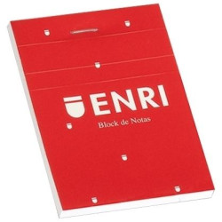 (100102716) ENRI BLOC DE NOTAS GRAPADO 80H A5 LISO T/BLANDA ROJO