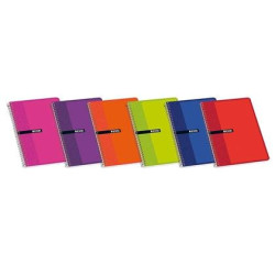 (100430102) ENRI CUADERNO ESPIRAL 80H FOLIO 60GR 4X4MM C/MARGEN TAPAS BLANDAS C/SURTIDOS