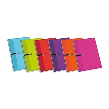(100430103) ENRI CUADERNO ESPIRAL 80H 1/4 60GR 4X4MM C/MARGEN TAPAS BLANDAS C/SURTIDOS