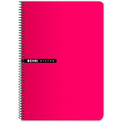 (100435749) ENRI CUADERNO ESPIRAL 100H FOLIO 70GR T/DURA 4X4 ROJO
