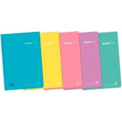 (400150288) ENRI CUADERNO ESPIRAL 1/4 80H 4X4MM C/M TAPA PP C/SURTIDOS PASTEL