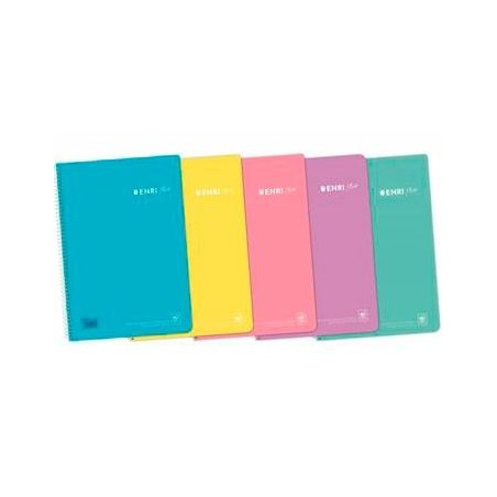 (400150288) ENRI CUADERNO ESPIRAL 1/4 80H 4X4MM C/M TAPA PP C/SURTIDOS PASTEL