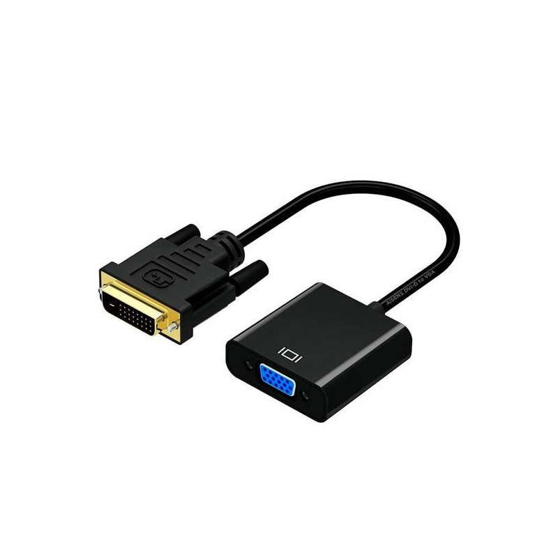 (A147-0352) AISENS CONVERSOR DVI-D A VGA 24+1/M - HDB15/H NEGRO 10CM (A147-0352) AISENS CONVERSOR DVI-D A VGA 24+1/M - HDB15/H NEGRO 10CM