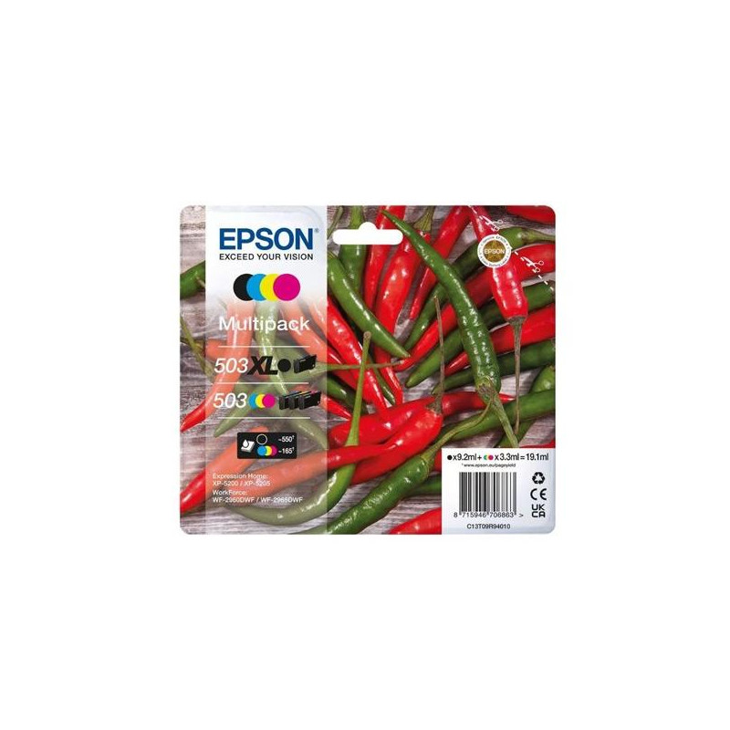 (C13T09R94010) EPSON TINTA MULTIPACK BK / C / M / Y XP-5200 (C13T09R94010) EPSON TINTA MULTIPACK BK / C / M / Y XP-5200