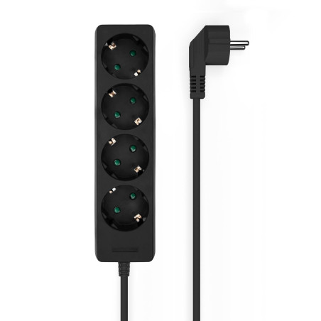 (A154-0534) AISENS REGLETA DE ENCHUFES CON 4 TOMAS SIN INTERRUPTOR CABLE 1