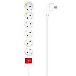 (A154-0535) AISENS REGLETA DE ENCHUFES CON 6 TOMAS CON INTERRUPTOR CABLE 1