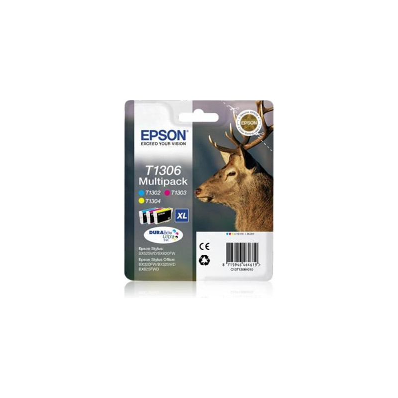 (C13T13064012) EPSON TINTA C / M / Y MULTIPACK SX525WD/620FW/ OFFICE B42WD/525WD/625FWD/925FWD (C13T13064012) EPSON TINTA C / M / Y MULTIPACK SX525WD/620FW/ OFFICE B42WD/525WD/625FWD/925FWD