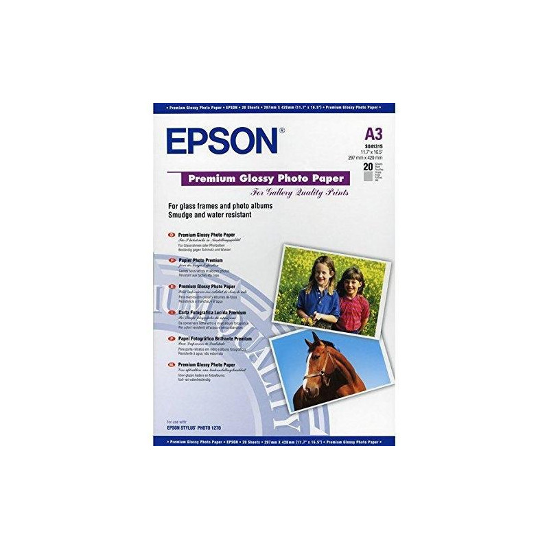 (C13S041315) EPSON PAPEL PREMIUM GLOSSY PHOTO 255G (C13S041315) EPSON PAPEL PREMIUM GLOSSY PHOTO 255G
