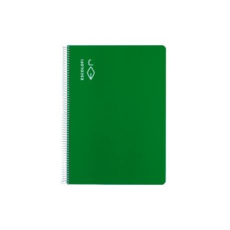 (180939804) ESCOLOFI CUADERNO ESPIRAL 40H A4 70GR PAUTA 3MM C/MARGEN VERDE