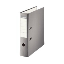 (42330) ESSELTE ARCHIVADOR PALANCA A4 LOMO ANCHO PP INTERIOR FORRADO EN PAPEL RADO CANTONERAS GRIS