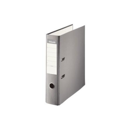 (42330) ESSELTE ARCHIVADOR PALANCA A4 LOMO ANCHO PP INTERIOR FORRADO EN PAPEL RADO CANTONERAS GRIS