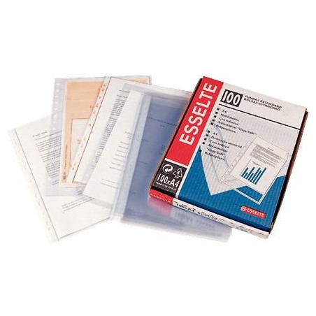 (46108) ESSELTE FUNDA PP CRISTAL 11 TALADROS A4 -100U-