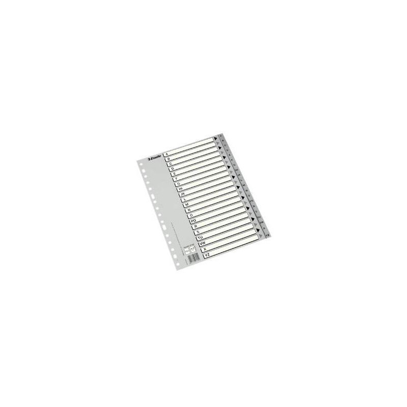 (47140) ESSELTE ABECEDARIO SEPARADOR MULTITALADRO POLIPROPILENO A4 GRIS CON CARÁTULA ÍNDICE CARTÓN BLANCO / NEGRO (47140) ESSELTE ABECEDARIO SEPARADOR MULTITALADRO POLIPROPILENO A4 GRIS CON CARÁTULA ÍNDICE CARTÓN BLANCO / NEGRO