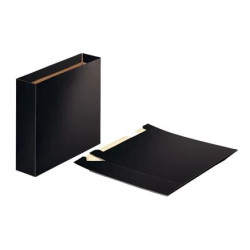 (624149) ESSELTE CAJETÍN PARA ARCHIVADORES FOLIO LOMO ANCHO CARTÓN NEGRO BRILLANTE