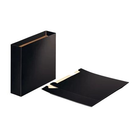 (624150) ESSELTE CAJETÍN PARA ARCHIVADORES A4 LOMO ANCHO CARTÓN NEGRO BRILLANTE