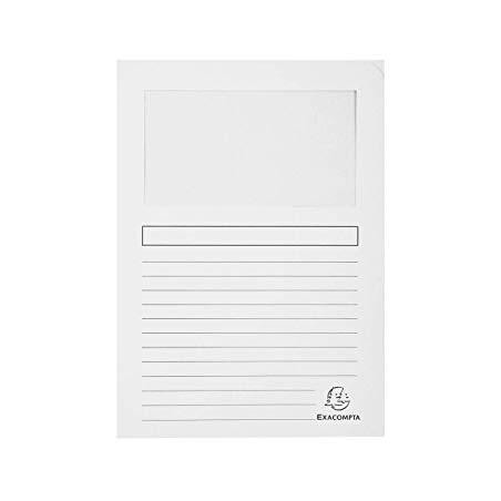 (50110E) EXACOMPTA SUBCARPETA A4 FOREVER CON VENTANA BLANCO 120GR -100U-