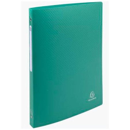 (51183E) EXACOMPTA CARPETA 4 ANILLAS 15MM PP OPACO CON ETIQUETA EN EL LOMO A4 VERDE OSCURO