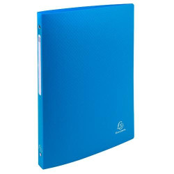 (51192E) EXACOMPTA CARPETA 4 ANILLAS 15MM POLIPROPILENO OPACO CON ETIQUETA EN EL LOMO A4 AZUL