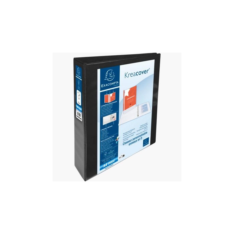 (51843NE) EXACOMPTA CARPETA 4 ANILLAS MIXTAS 40MM KREACOVER FORRADA PP A4+ PERSONALIZABLE 3 BOLSOS EXTERIORES NEGRO (51843NE) EXACOMPTA CARPETA 4 ANILLAS MIXTAS 40MM KREACOVER FORRADA PP A4+ PERSONALIZABLE 3 BOLSOS EXTERIORES NEGRO
