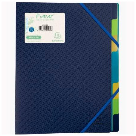 (552572E) EXACOMPTA CLASIFICADOR FOREVER 8 COMPARTIMENTOS 3 SOLAPAS A4 POLIPROPILENO AZUL