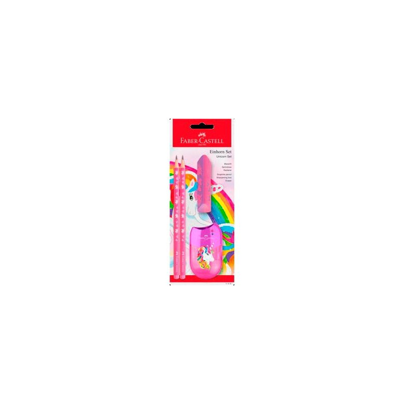 (111518) FABER CASTELL SET 2 LÁPICES GRAFITO UNICORNIO HB COLOR ROSA + GOMA + AFILALÁPICES (111518) FABER CASTELL SET 2 LÁPICES GRAFITO UNICORNIO HB COLOR ROSA + GOMA + AFILALÁPICES