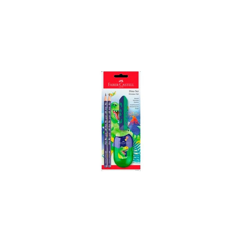 (111519) FABER CASTELL SET 2 LÁPICES GRAFITO DINOSAURIO HB COLOR AZUL + GOMA + AFILALÁPICES (111519) FABER CASTELL SET 2 LÁPICES GRAFITO DINOSAURIO HB COLOR AZUL + GOMA + AFILALÁPICES